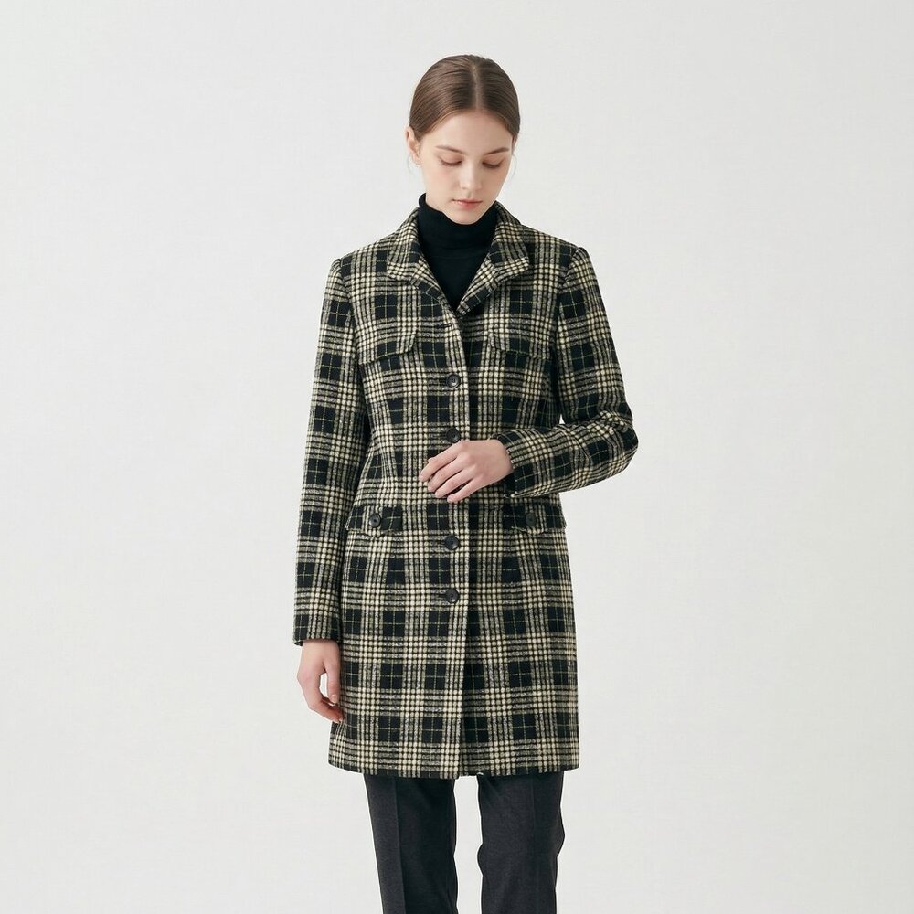 Worthington Jacket Blazer Black Green Plaid Academia Grunge Casual 8